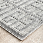 Network Rugs Silver Art Deco Power-Loomed Textured Runner