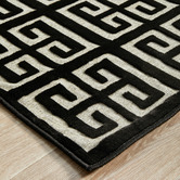 Network Rugs Black Art Deco Power-Loomed Textured Rug