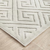 Network Rugs Off White Geometric Power-Loomed Textured Runner