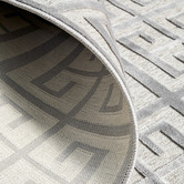 Network Rugs Silver Art Deco Power-Loomed Textured Rug