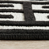 Network Rugs Black Art Deco Power-Loomed Textured Runner