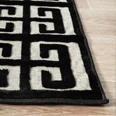 Network Rugs Black Art Deco Power-Loomed Textured Rug