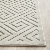 Network Rugs Off White Geometric Power-Loomed Textured Runner