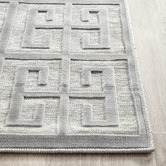 Network Rugs Silver Art Deco Power-Loomed Textured Runner