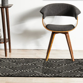 Network Rugs Black Luxury Power-Loomed Textured Runner
