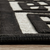 Network Rugs Black Art Deco Power-Loomed Textured Rug