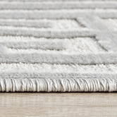 Network Rugs Silver Art Deco Power-Loomed Textured Runner