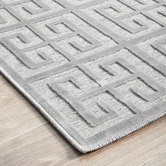 Network Rugs Silver Art Deco Power-Loomed Textured Rug