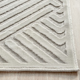 Network Rugs Off White Luxury Power-Loomed Textured Runner