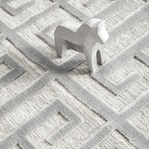 Network Rugs Silver Art Deco Power-Loomed Textured Runner