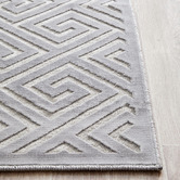 Network Rugs Silver Geometric Power-Loomed Textured Runner