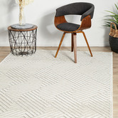 Network Rugs Cream Luxury Power-Loomed Textured Rug