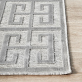 Network Rugs Silver Art Deco Power-Loomed Textured Rug