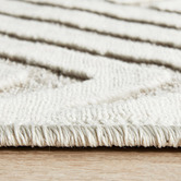 Network Rugs Off White Luxury Power-Loomed Textured Runner