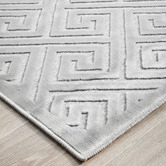 Network Rugs Silver Geometric Power-Loomed Textured Rug