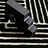 Network Rugs Black Luxury Power-Loomed Textured Runner