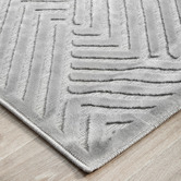 Network Rugs Silver Luxury Power-Loomed Textured Rug