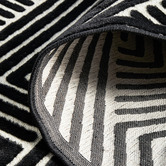 Network Rugs Black Luxury Power-Loomed Textured Runner