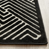 Network Rugs Black Luxury Power-Loomed Textured Runner