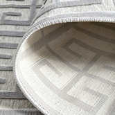 Network Rugs Silver Art Deco Power-Loomed Textured Runner