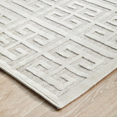 Network Rugs Off White Art Deco Power-Loomed Textured Rug