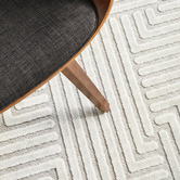 Network Rugs Off White Luxury Power-Loomed Textured Runner