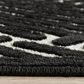 Network Rugs Black Luxury Power-Loomed Textured Runner