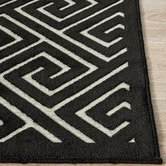 Network Rugs Black Geometric Power-Loomed Textured Rug
