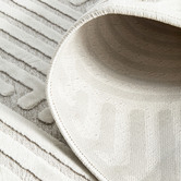 Network Rugs Off White Luxury Power-Loomed Textured Runner