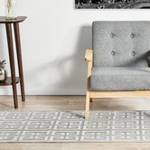 Network Rugs Silver Art Deco Power-Loomed Textured Runner