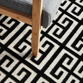 Network Rugs Black Art Deco Power-Loomed Textured Runner