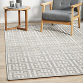 Network Rugs Silver Art Deco Power-Loomed Textured Rug