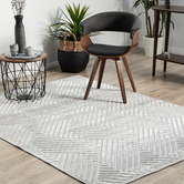 Network Rugs Silver Luxury Power-Loomed Textured Rug