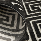 Network Rugs Black Geometric Power-Loomed Textured Rug