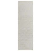 Network Rugs Off White Geometric Power-Loomed Textured Runner