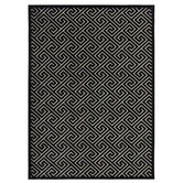 Network Rugs Black Geometric Power-Loomed Textured Rug