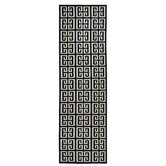 Network Rugs Black Art Deco Power-Loomed Textured Runner