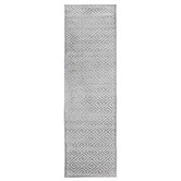 Network Rugs Silver Geometric Power-Loomed Textured Runner