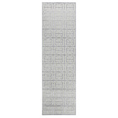 Network Rugs Silver Art Deco Power-Loomed Textured Runner