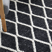 Network Rugs Black Lucy Hand-Loomed Wool-Blend Rug