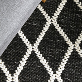 Network Rugs Black Lucy Hand-Loomed Wool-Blend Rug