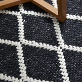 Network Rugs Black Lucy Hand-Loomed Wool-Blend Rug