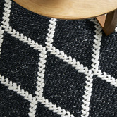 Network Rugs Black Lucy Hand-Loomed Wool-Blend Rug
