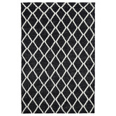 Network Rugs Black Lucy Hand-Loomed Wool-Blend Rug