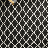Network Rugs Black Lucy Hand-Loomed Wool-Blend Rug