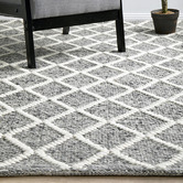 Network Rugs Grey Lucy Hand-Loomed Wool-Blend Rug