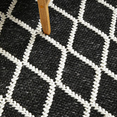 Network Rugs Black Lucy Hand-Loomed Wool-Blend Rug