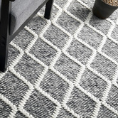 Network Rugs Grey Lucy Hand-Loomed Wool-Blend Rug