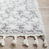 Network Rugs White &amp; Silver Mahdi Moroccan Power-Loomed Shag Rug