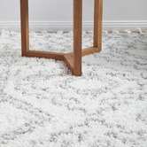 Network Rugs White &amp; Silver Mahdi Moroccan Power-Loomed Shag Rug